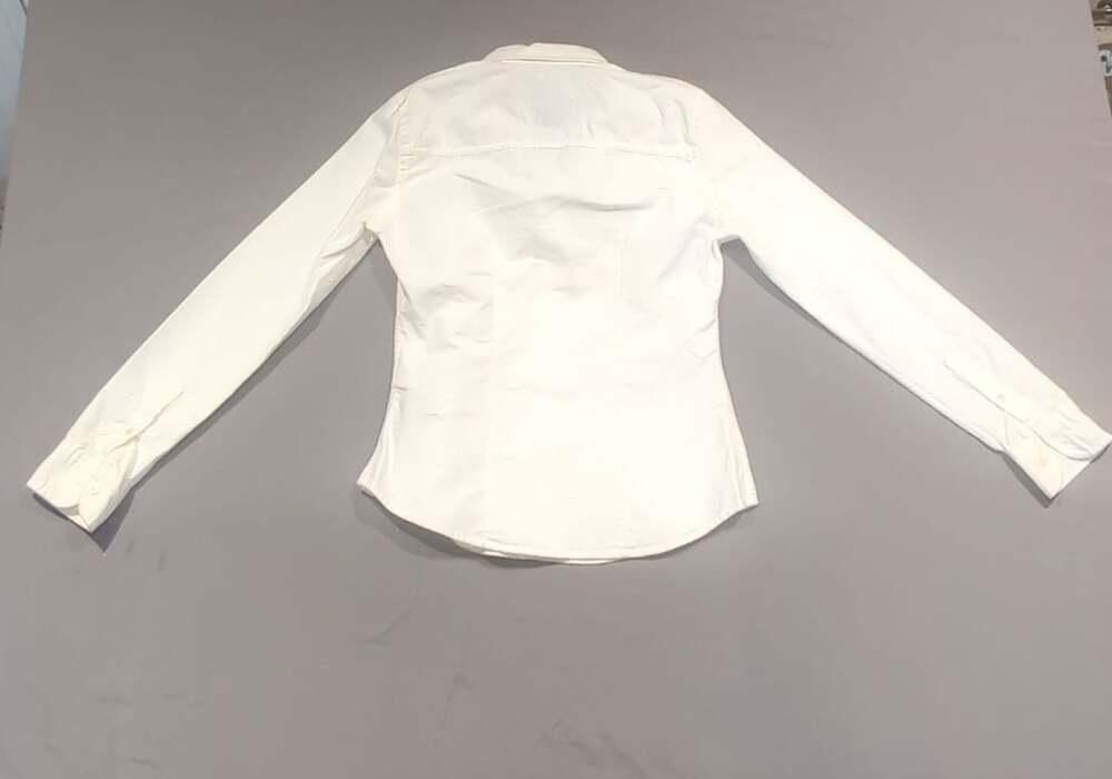 Abercrombie Kids White Long Sleeve Button-Up Shirt with Moose Logo - Picture 3 of 3
